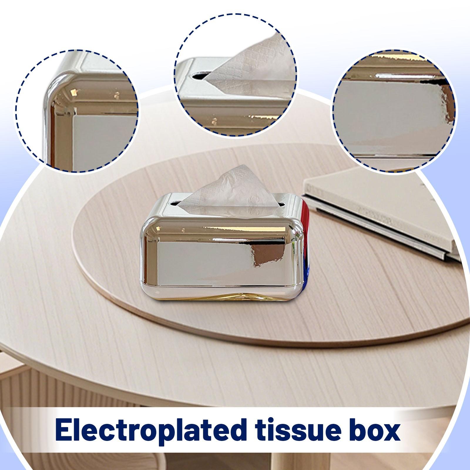 

Коробка для салфеток Гостиная Настольная Коробка для салфеток Креативное хранение Журнальный столик Высококлассные бумажные коробки Украшения One Size серебряный