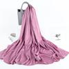 Women Scarf Solid Color Matte Autumn Winter Smooth Long Turban Shawl for Daily Wear