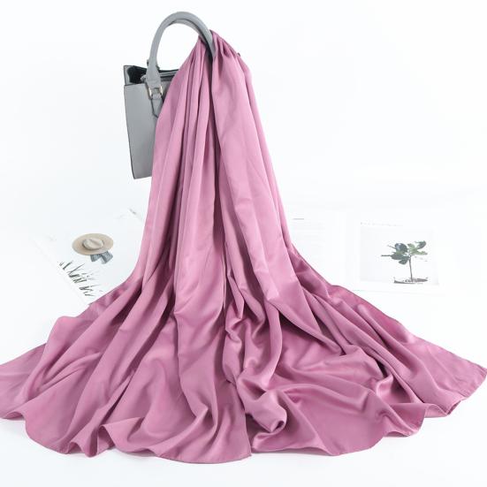 Women Scarf Solid Color Matte Autumn Winter Smooth Long Turban Shawl for Daily Wear