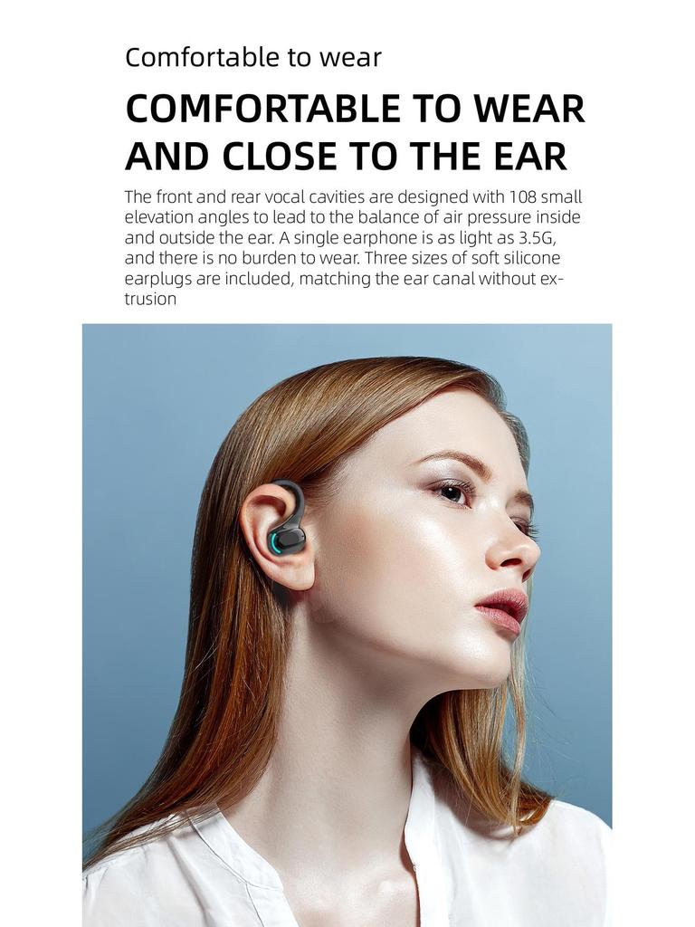 F8 Bluetooth Earphones: Wireless Mini In-Ear, Over-Ear, Stereo for Running and Music.
