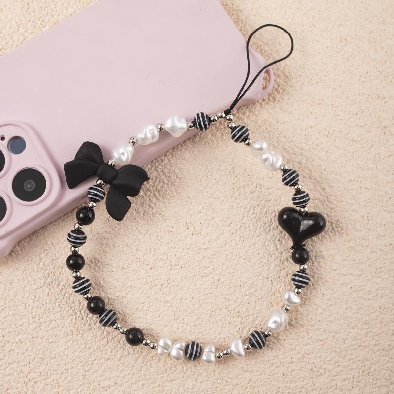 High-End Handmade Black Pearl Anti-Loss Phone Lanyard