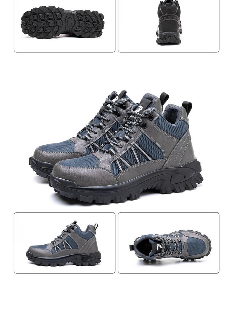 Men's Steel Toe High-Top Work Boots: Ankle Support, Anti-Smash, Anti-Puncture, Wear-Resistant, Comfortable