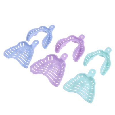 6Pcs Colorful Dental Impression Trays Plastic Materials Teeth Holder