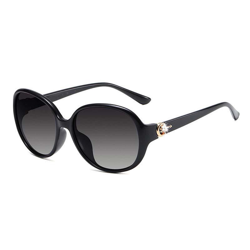 Women's Polarized Rhinestone UV Protection Sunglasses - Stylish Large Frame