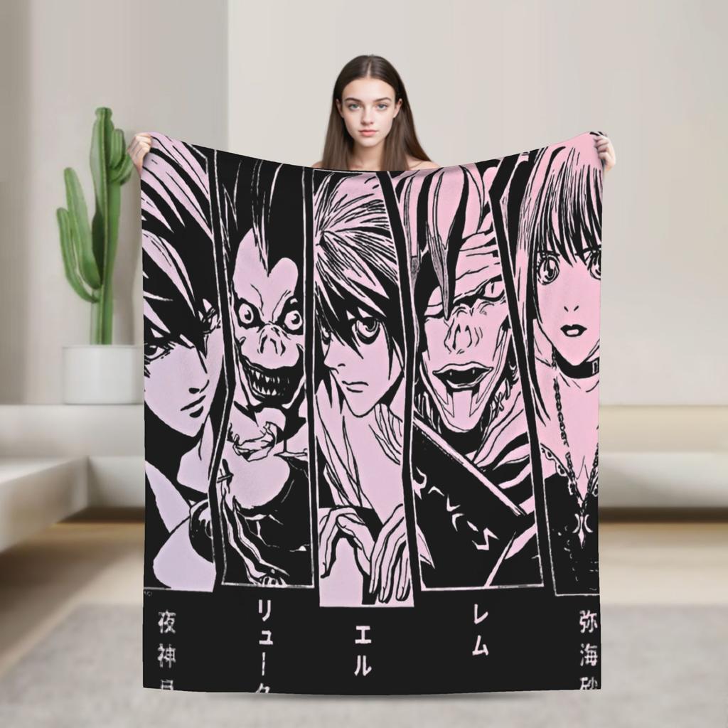 Death Note Manga Anime TV Show Poste Blanket Soft Street Trend Plush Throw Blanket For Bedroom Flannel Bedspread Bed Cover