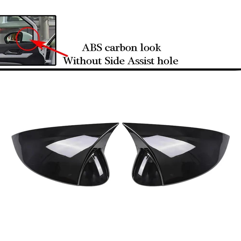 For VW Golf MK8     ABS Car Rearview Side Mirror Cover Wing Cap Exterior Door Housing Trim Adhesive Sticker