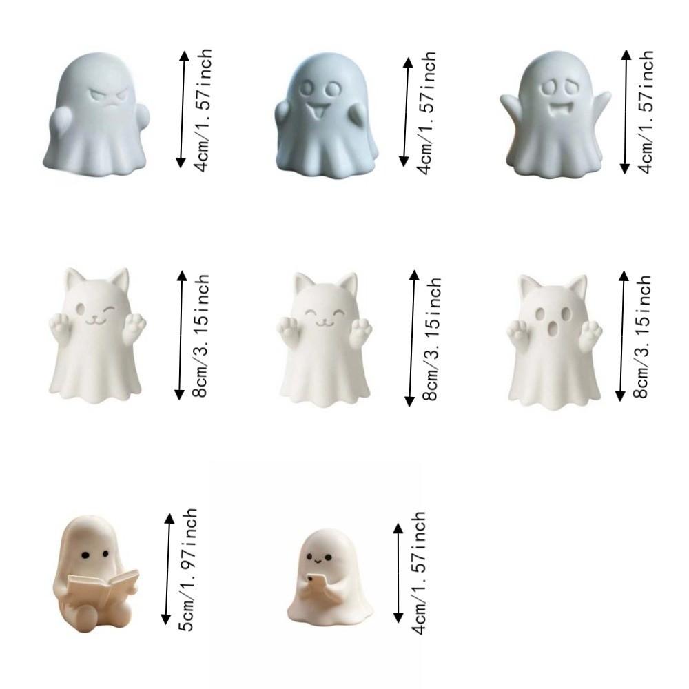 Statues Crafts Halloween Ghost Statues Miniature Models Home Decoration 3D Printing Ghost Ornament Ghost Cat PLA Plastic