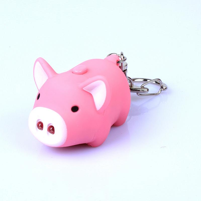 

Cute Pig Style Keychain Led Light Sound Key Chain Keyring Car Bag Pendant Decoration Gift A2