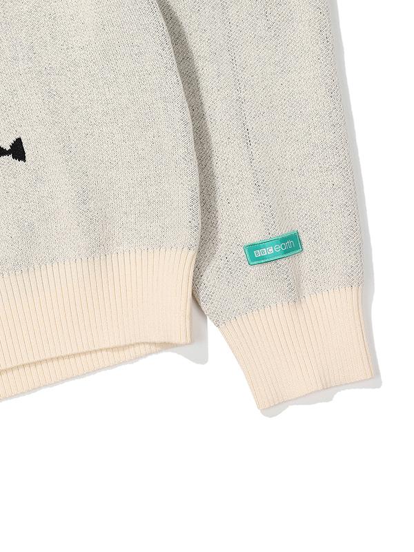 BBC EARTH Slogan Animal Sweater_Ivory