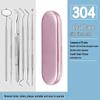 Dental Oral Care Tool Set: Stainless Steel Mouth Mirror, Probe, Tartar Remover, Toothpick