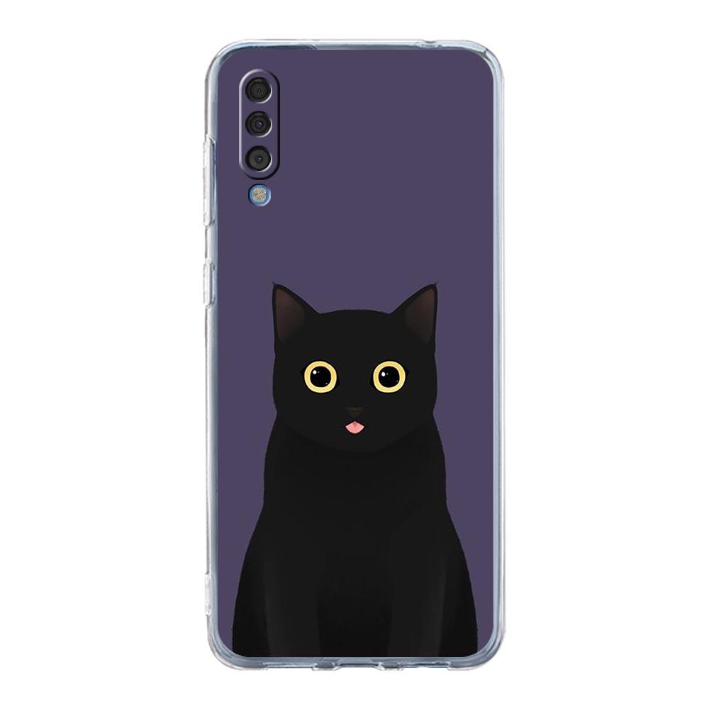 Phone Case For Samsung A14 A50 A70 A30 A40 A20E A10S A20S A02S A04S A12 A22 A32 A34 A42 A52 5G A54 Cat Cute Kitten Cartoon Cover