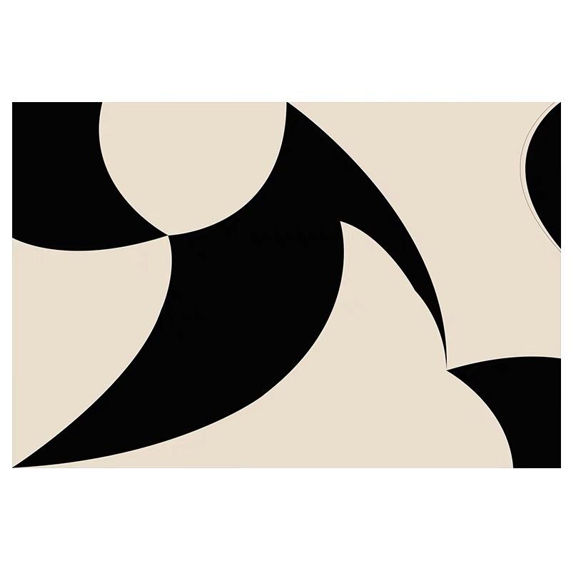 

VIKAMA Black and White Lines Living Room Carpet Bedroom Modern Light Luxury Cream Style Tea Table Mat Home Decoration Carpet 1200MMx1600MM