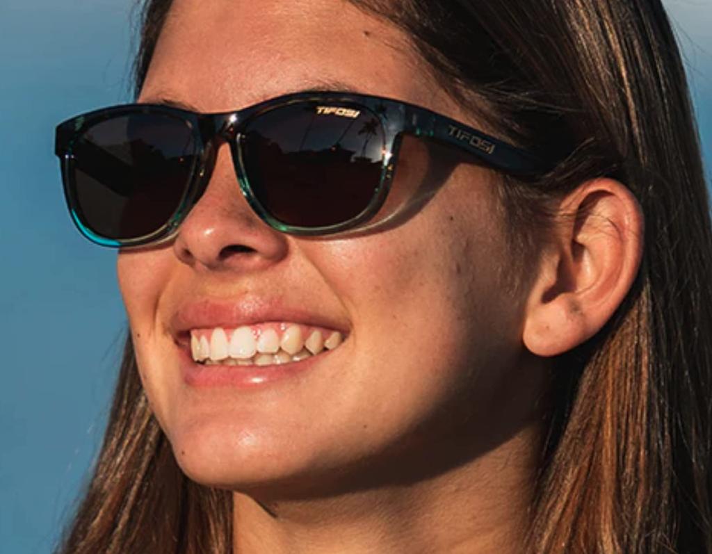 Tifosi Swank Twin Retro Casual Lens Brown 1500505450 Full-Frame (Blue Confetti, Polarized)