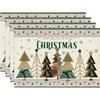 Christmas 4pcs Seasonal Winter Christmas Table Mats for Party Kitchen Dining Decoration