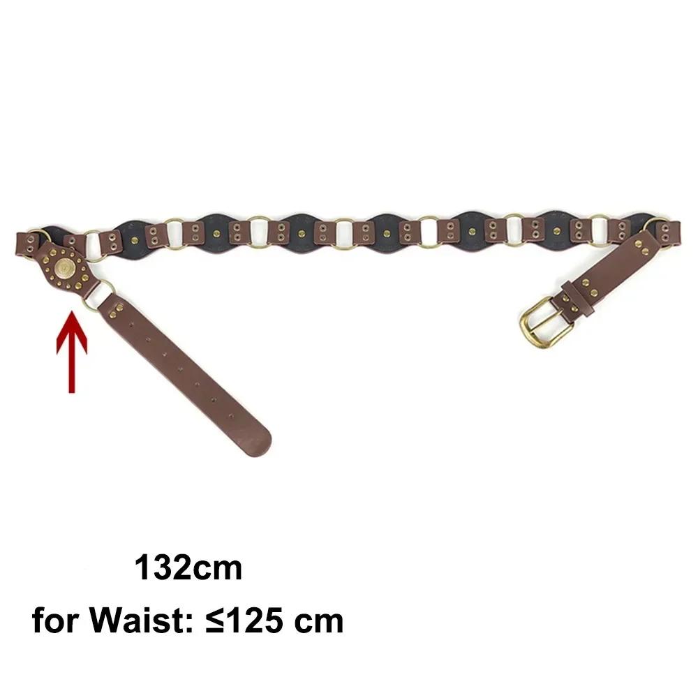Grommet PU Leather Waist Belt Vintage Rivet Gothic Steampunk Waist Cinch Belt Wide y2k Waistband Female Jeans