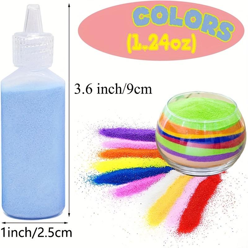10-teiliges Set mehrfarbiger Sand zum Malen - 35g/1,25oz pro Flasche, ideal für DIY-Kunst, Handwerk, Sandspiel in Glasgefäßen, Hochzeitsvasen-Dekoration