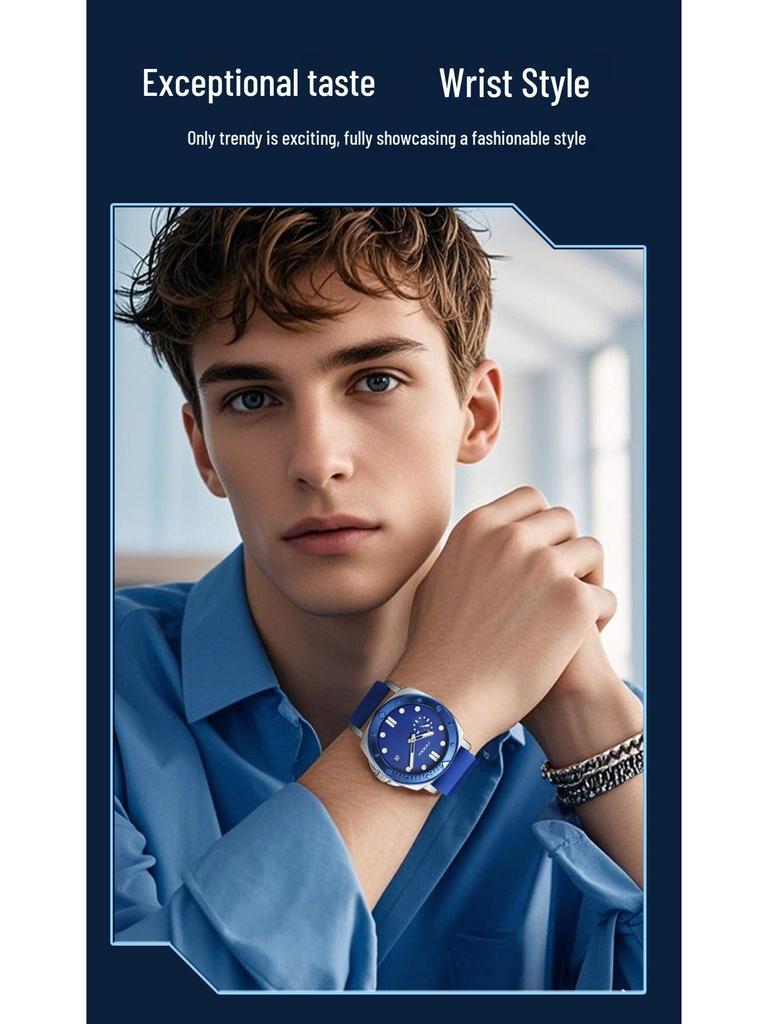 Sinobi Men's Waterproof Quartz Watch with Luminous Silicone Strap - Fashion Sports & Business Wristwatch