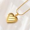 Romantic Photo Frame Heart Locket Pendant Female Gold Color Stainless Steel Snake Bone Chain Necklace For Women Jewelry Gift