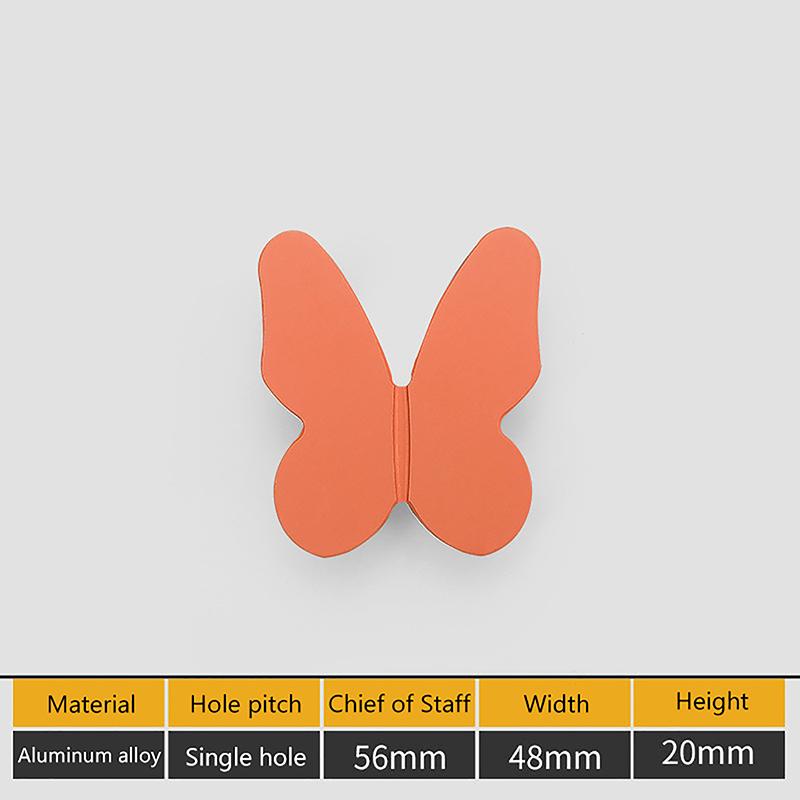 

Aluminum Alloy Small Handle Wardrobe Cabinet Door Handle Creative And Simple Color Cute Butterfly Cartoon Children s Room Handle помаранчевий