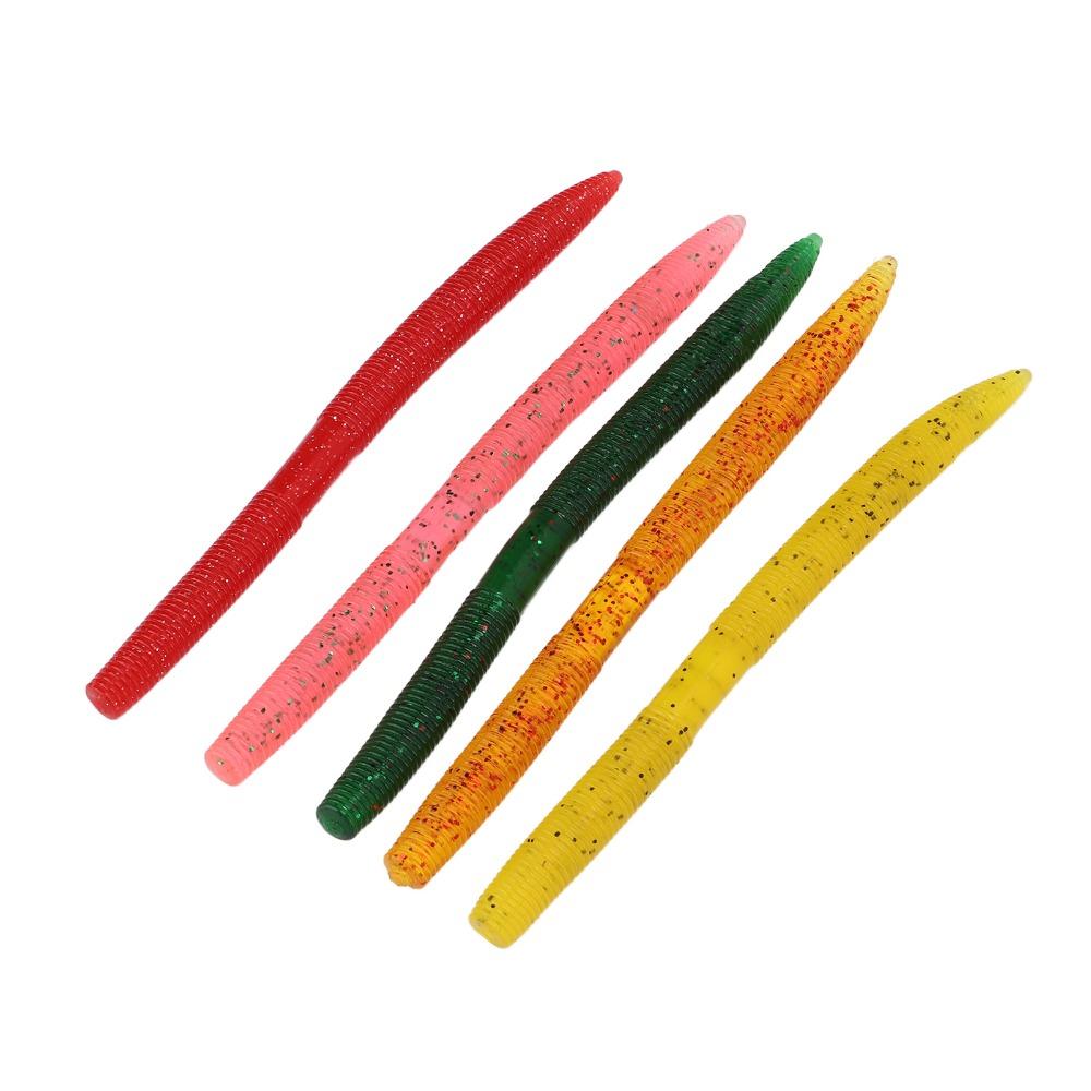 with Reflective Sequins Worm Baits PVC Fishing Lures Durable Artificial Bait  For Perch Fishing