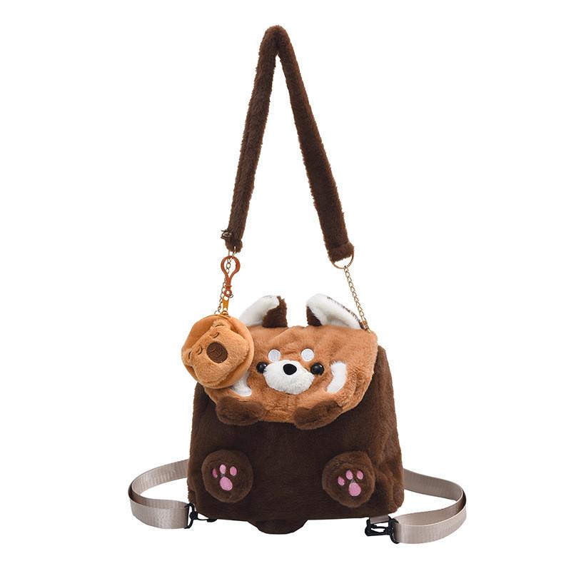 Raccoon Cute Little Cartoon Animal Doll Plush Backpack For School Travel And