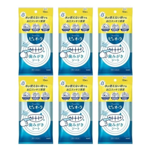 (Set of 6) Toothpaste Sheets, 15 Sheets, Pyuora