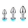 Colorful Anal Plug Led Glowing Butt Plug Vagina Massage Luminous Anal Tail Stainless Steel Butt Dilator Anus Sex Toys For Women