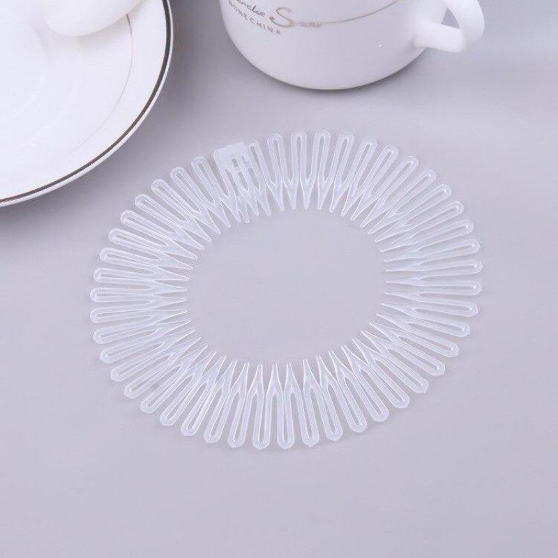 Stretch flexibla kamtänder Plast Helcirkel Pannband Hårbåge Band Clip Hårband Ansiktstvätt Fast hårstyling Tillbehör