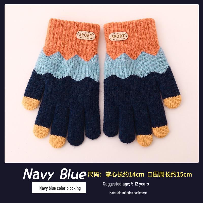 

Newcomer Offer: Fleece-lined Winter Gloves for Boys - Warm Plush Five-finger Design for Autumn/Winter