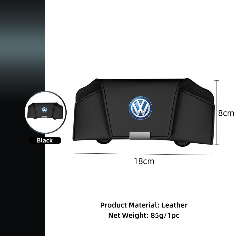Car Sunglasses Storage Box Sun Visor Leather Eyeglass Case Interior Accessories For VW Scirocco Jetta Polo Tiguan Sharan Touran ze9