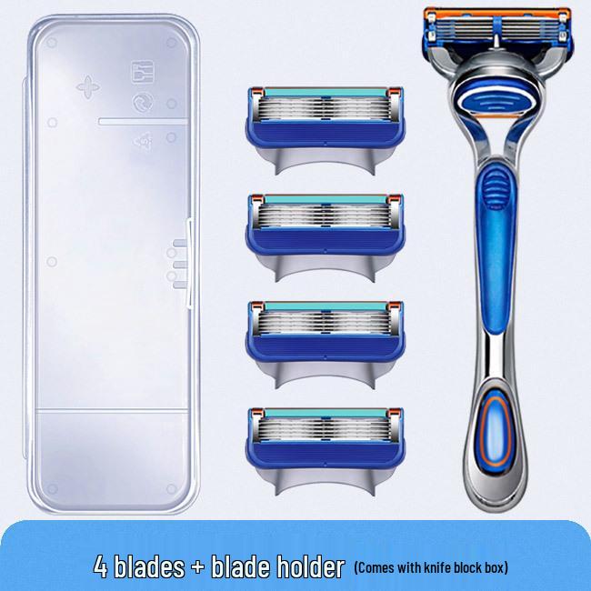 Durable Blue 5-Layer Rotating Razor: Waterproof, Scratch-Resistant, Sharp, Portable
