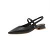 Fashion Luxury Summer Pointed Toe Women Sandals Fashion Singbacks Mules Shoes Ladies Elegant Low Heel Stripper Party Sandalias