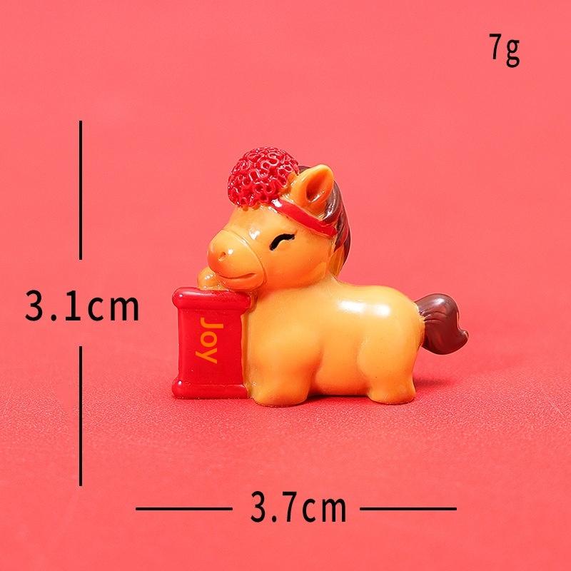 2026 Year of the Horse Resin Lucky Pony Figurines Small Ornament Cute Wealth Mini Decor for Chinese New Year