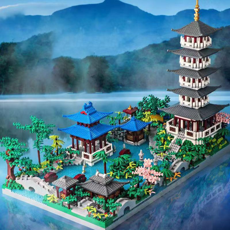 Hangzhou West Lake Assembled Building Blocks 1560 Pieces Difficult Building Toys Christmas Gifts Birthday Gifts Suitable for