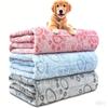 Ultra-Soft Paw Print Dog Blankets - Machine Washable, Cozy Pet Pillow Pads for Indoor & Outdoor Use - Ideal for Small To La
