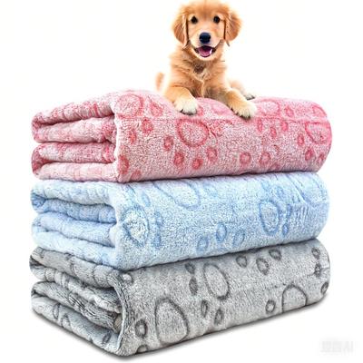 Couvertures pour chien à motif patte ultra-douces - Lavables en machine, coussins douillets pour animaux de compagnie pour une utilisation intérieure et extérieure - Idéales pour les petits à la