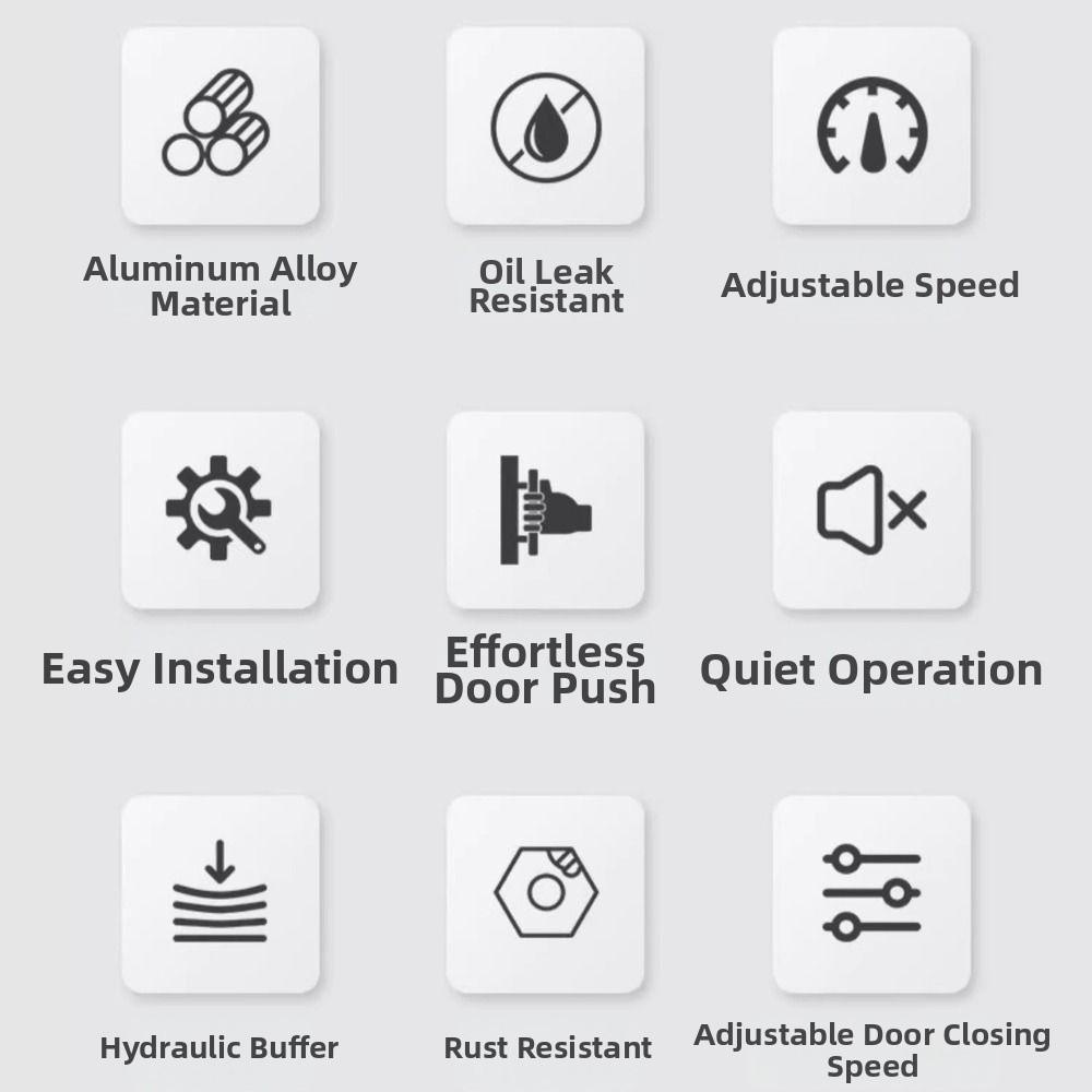 25-85KG Automatic Door Closer Mute Soft Closing Door Holder Hardware  Hardware Installation