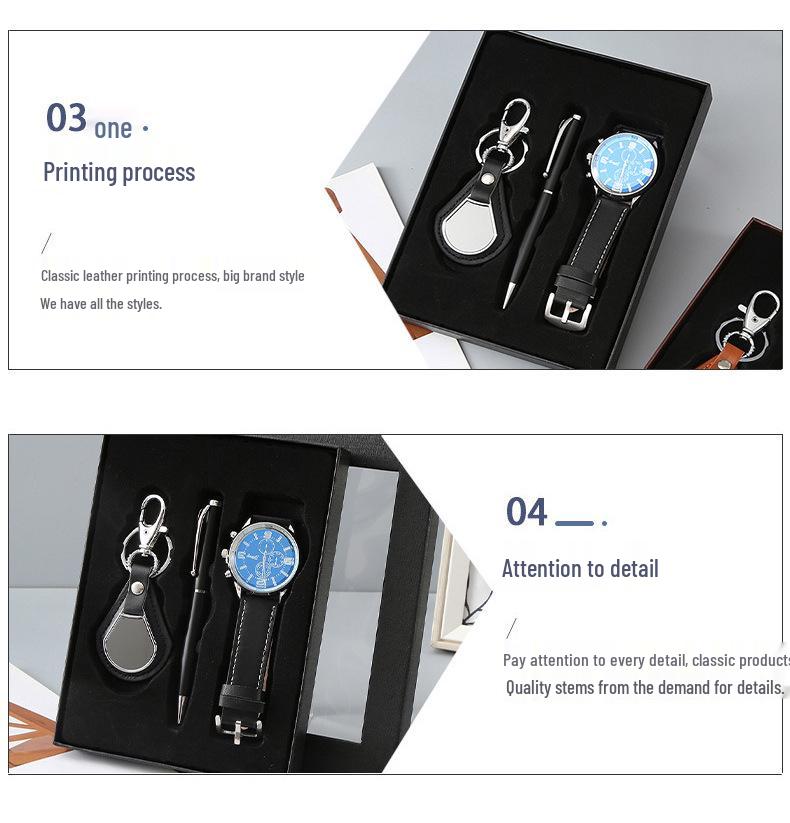 Men's Business Watch & Bracelet Gift Set - Father's Day or Client Gift in Gift Box