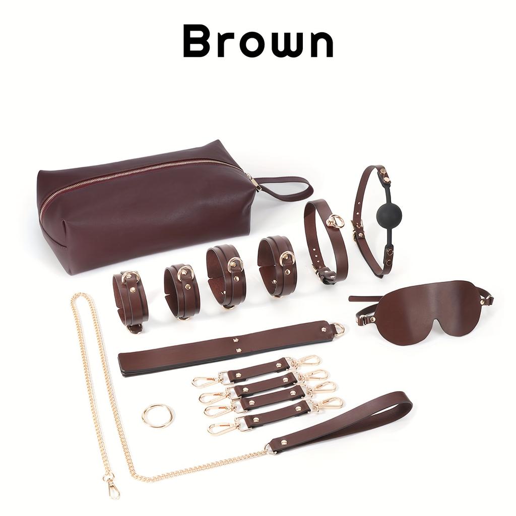 9 Pcs Sex Bondage BDSM Kit BDSM Bondage Restraints Sex Toys Sets, Restraints Kits Bed Restraints Set For Beginners SM Adult Games, Adjustable Handcuff