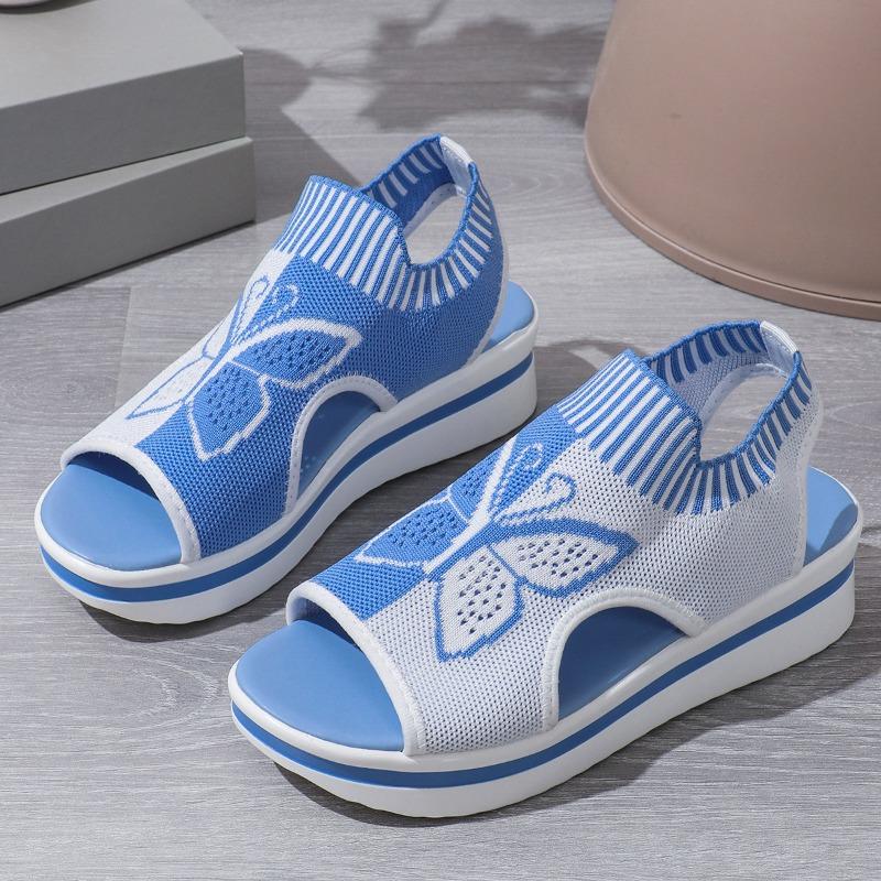 Fashion Women's Roman Flat Comfort Sandals 2024 Summer Mesh Breathable Fish Mouth Casual Low Heel Thick Bottom Wedge Beach Sandals