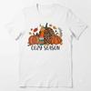 Cozy Season Autumn Pumpkin Latte Leopard Print Fall Graphic T-shirt