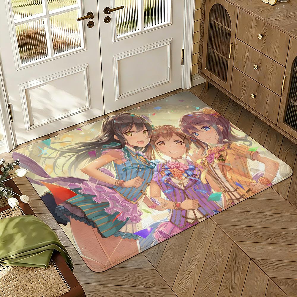 BanG Dream! Girls Band Party Floor Mat Soft Thickened Absorbent Non-Slip Bedroom Living Room Door Mat Home Decor Flannel Rugs