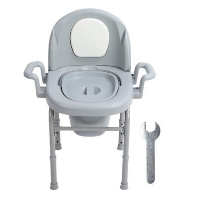 Tragbarer Nachttisch-Kommodenstuhl 3 verstellbare Höhen Mobiler Toilettensitz mit stabilem Eimer Polstert