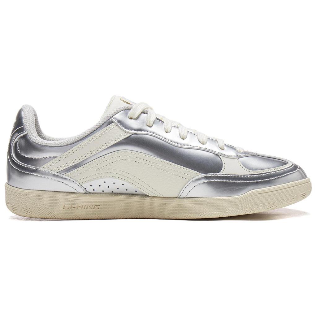 Li-Ning Heart Flow Slim Versatile Retro Wear-Resistant Shock Absorbing Low-Top Casual Shoes Women Sneaker Beige Silver AGCW122-3