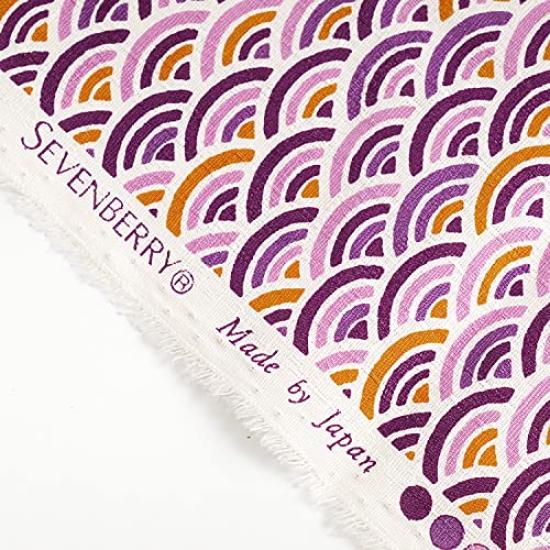 Raw 110cm x Japanese cut Japanese made in cut approximately 110cm x Wave navy young leaves wool, 50cm, pattern, Seigaiha, cloth, style, cotton, Japan,