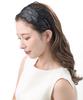 VINGTAINE Lace Leather Flower Headband Head Accessory Black HK-41