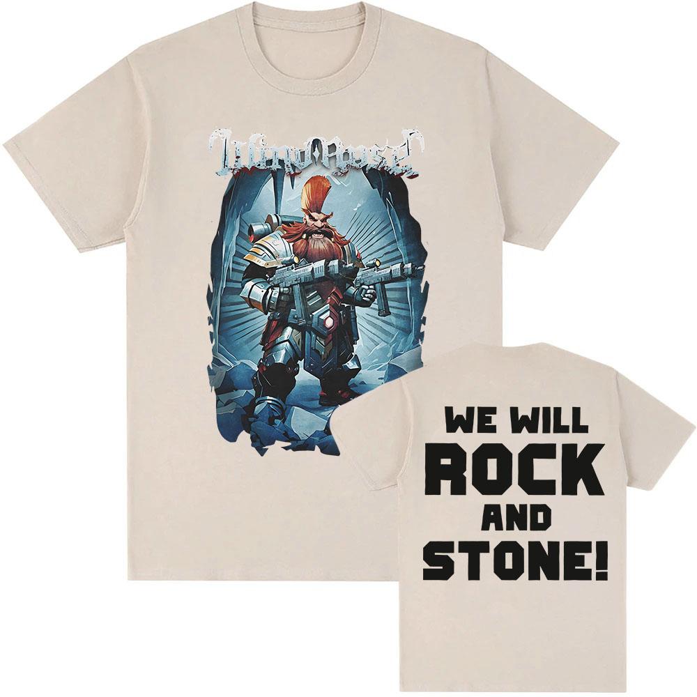 Windrose Band Wir Rocken und Stein T-Shirt Baumwolle Yk Unisex Kleidung Damen T-Shirt Tour Spiel Sommer Neues T-Shirt Fans Geschenke