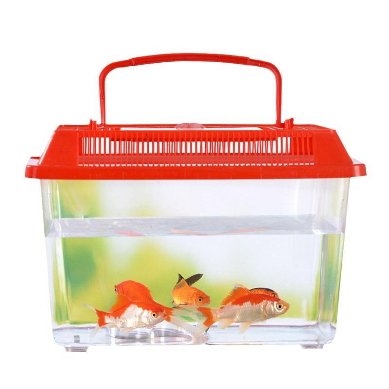 Clear Plastic Fish Tank with Sunning Platform - Available in Large, Medium, Small; Perfect for Goldfish or Turtles.