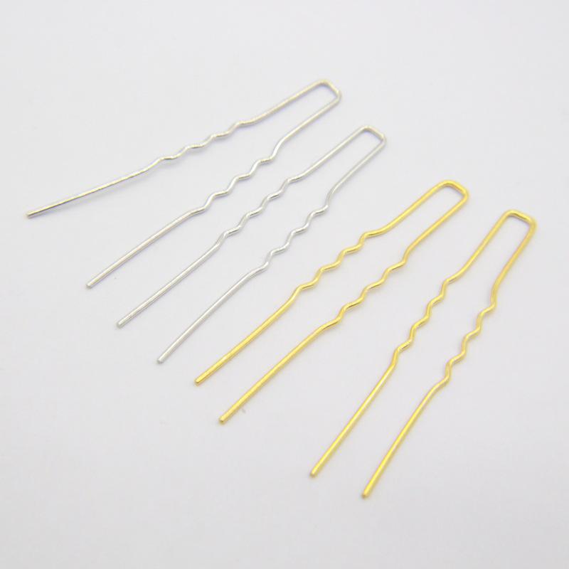 Gold U-Shaped Hairpin Bridal Headpiece, Korean Style, 6cm Hair Styling Tool and Accessory