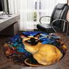 Siamese Cat Round Rug Suitable For Office Reception Decorative Carpet Office Chair Protection Carpet And Also Suitable For Gifts To Relatives And